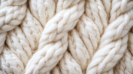 Leinwandbilder - White beige knitted wool texture background pattern with high resolution Top view Copy space : Generative AI