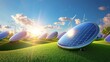 © sa-photo - A field of modern solar panels capturing sunlight on a bright day, symbolizing renewable energy and sustainability.