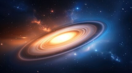 A simple galaxy background with soft swirls of cosmic dust and stars scattered across a deep space sky.