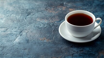 Aufkleber - Cup of tea on a blue stone background Close up : Generative AI