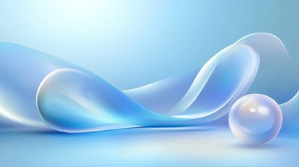 Poster - Abstract light blue background with organic shapes and soft transitions.
