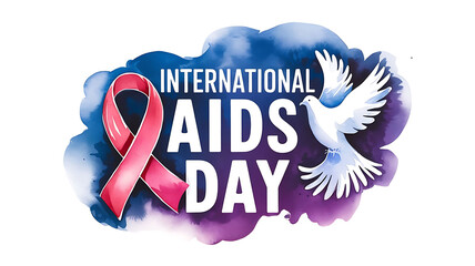 Wall Mural - A banner with text International aids day in a illustration background