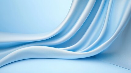 Poster - Light blue fabric background with subtle creases and soft textures, creating a luxurious and elegant visual element.