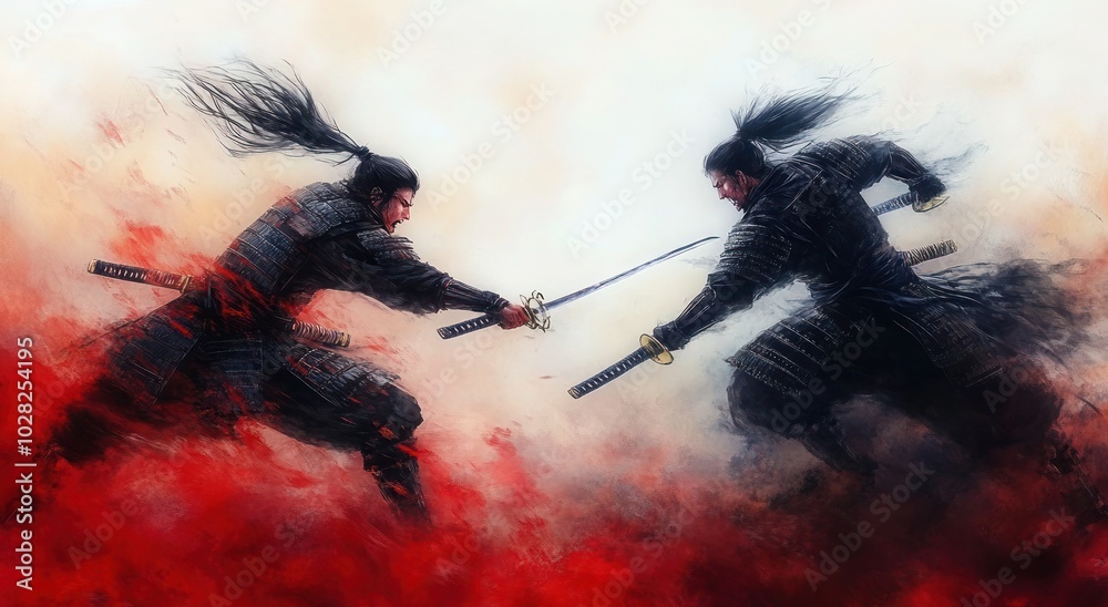 Samurai Showdown: Traditional vs Modern Warrior in Epic Battle Scene on ...
