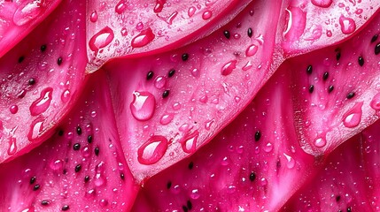 Poster - Fresh dragon fruit pitahaya slice Top view Close up : Generative AI