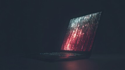 Poster - Laptop with binary code