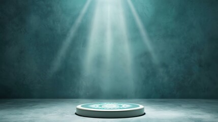 Wall Mural - a captivating empty stage scene with bright spotlights ready for a highenergy show, waiting for a bi