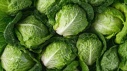 Poster - Romaine lettuce salad close up Top view : Generative AI