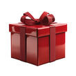© Hasanka - Red gift box with red ribbon and red bow on transparent background, PNG