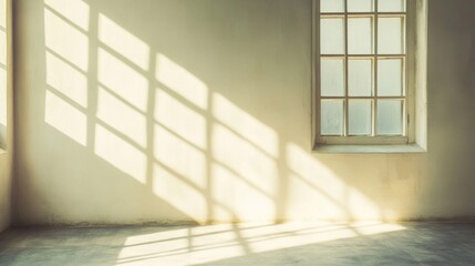 Window Light Casting Shadows on a Wall and Floor