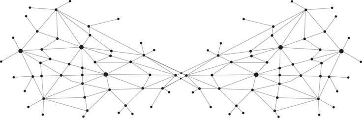 Fototapete - Abstract plexus technology futuristic network background. Global network connection. Big data visualization. Social network communication element for Business, Presentation, Science, and Tech.