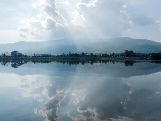 A beautiful public park 120 rai for exercising at Chiang Mai province Thailand.