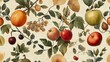 © Fomo Creative - Watercolor Painting of Fruit and Foliage on a Cream Background