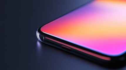 Poster - Close-up of a Smartphone with Vibrant Gradient Display