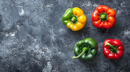 Poster - White peppers on grey stone background Copy space Top view : Generative AI