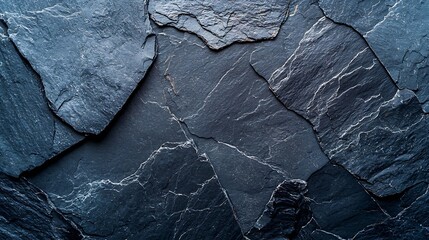 Leinwandbilder - Natural slate dark grey stone background with high resolution Top view Copy space : Generative AI