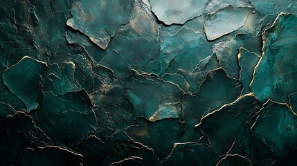 Poster - Green stone texture background Top view Copy space : Generative AI