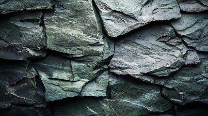 Fototapete - Dark green stone background with high resolution Top view Copy space : Generative AI