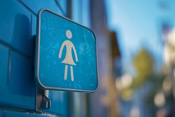 Genderless Public Restroom Sign, Generative AI