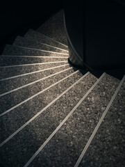 Aufkleber - Stair step Terrazzo texture curve lighting shade shadow Architecture details 