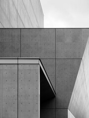 Aufkleber - Architecture details Building exterior Cement concrete wall grey texture background 