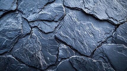 Poster - Natural black slate stone background pattern with high resolution Copy space Top view : Generative AI