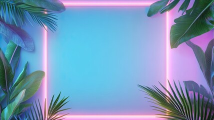 Neon glowing frame border  background, featuring a futuristic and dynamic abstract design, perfect for modern advertising, posters, and digital artwork.