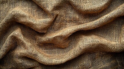 Poster - Burlap canvas fabric texture background Top view Copy space : Generative AI