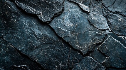 Poster - Natural slate dark grey stone background with high resolution Top view Copy space : Generative AI