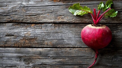 Poster - Fresh organic beet beetroot on grey rustic wooden background : Generative AI