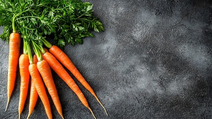 Wall Mural - Fresh carrots bunch on a grey stone background : Generative AI