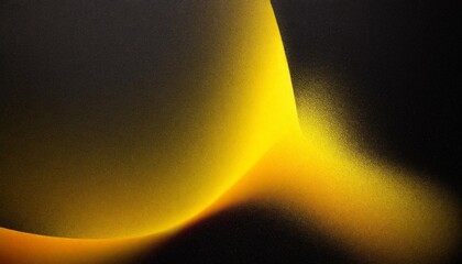 Wall Mural - soft, glowing curve of yellow light against black, ideal for modern abstract art with warm contrast