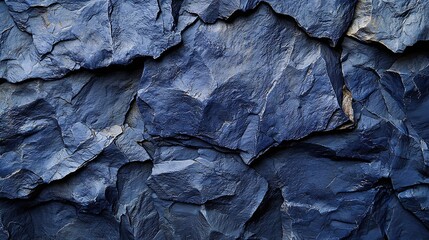 Leinwandbilder - Dark blue stone background with high resolution Top view Copy space : Generative AI