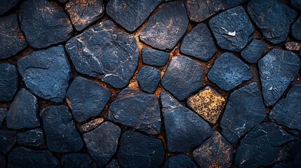 Aufkleber - Natural black stone background pattern with high resolution Top view Copy space : Generative AI