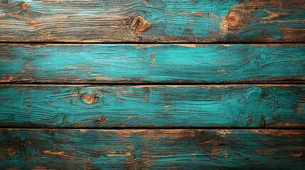 Leinwandbilder - Turquoise wooden background with high resolution Top view Copy space : Generative AI