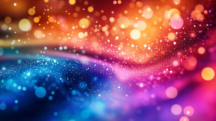 Poster - A swirling, colorful background of digital particles, perfect for tech-related designs.