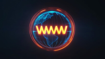Poster - A simple, outlined icon showing a globe with 