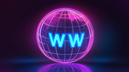 Poster - A simple, outlined icon showing a globe with 