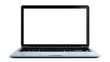 © banzeo - A modern laptop computer with a blank white screen isolated on a white background.