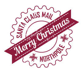 Red Merry Christmas Stamp vector