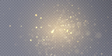 Poster - Christmas golden background effect glow, glare, explosion, sparkle, shimmer, sparkle and stars on transparent background.