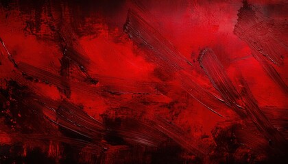 Poster - Deep Crimson Grunge Texture with Distressed Brush Strokes, Dark Scratches, and Rugged Patterns for Intense, Dramatic Backgrounds or Urban Design Projects with a Bold, Edgy Visual Impact