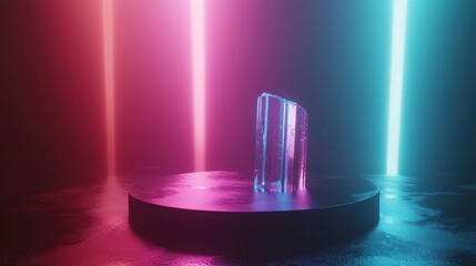 Poster - Translucent Podium Under Neon Lights
