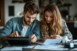 © Richa - Couple Doing Taxes And Family Budget, Generative AI
