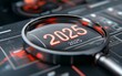 © AI Studio - Magnifying Glass Focusing on '2025' for New Year Planning