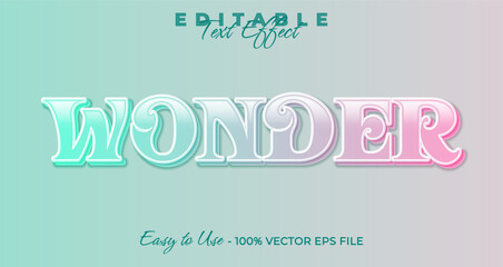 Poster - Wonder typography stylish editable text effect