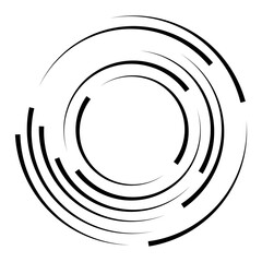Wall Mural - halftone speed lines circle. geometric art in circle form. round swirl movement symbol. halftone cir