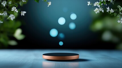 Poster - A close up of a smartphone charging wirelessly on a charging pad, showcasing the simplicity and convenience of wireless charging.