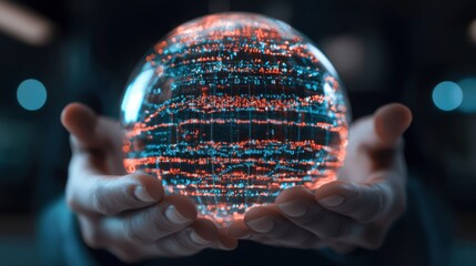 Poster - A globe covered in layers of graphs and data analytics, with hands peeling back each layer to reveal new insights, representing the uncovering of hidden market opportunities