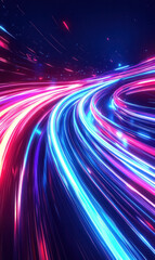 Wall Mural - vibrant light trails in futuristic neon colors